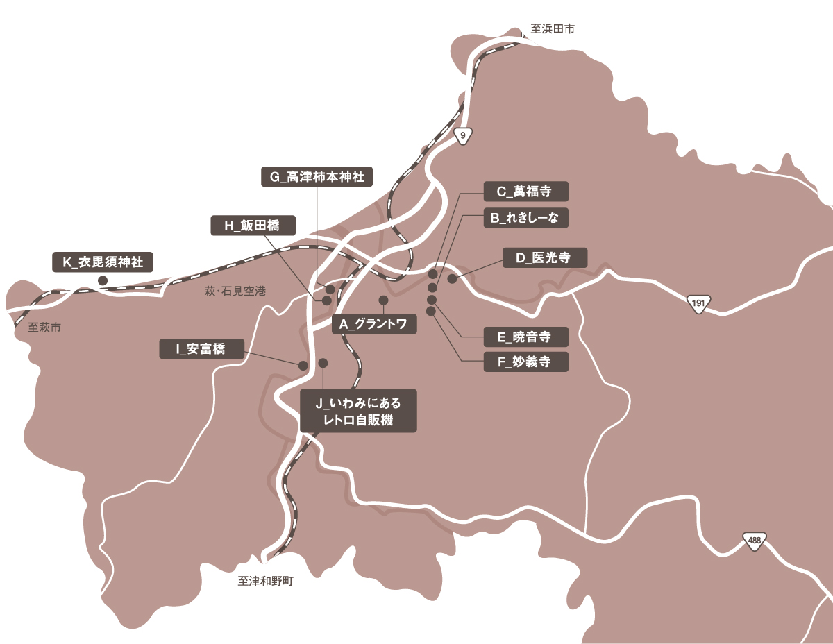 撮影スポットの地図